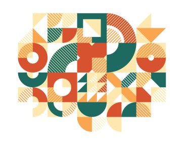 Soyut geometrik arkaplan, modüler kaplama seramik renkli etnik motif grafik tasarım kompozisyonu, yerli Amerikan Aztek süsü.