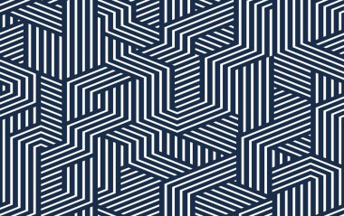 Kübik sürreal labirent kusursuz desen, garip gerçek dışı vektör geometrik soyut arkaplan, imkansız inşaat optik sanat çılgın duvar kağıdı.