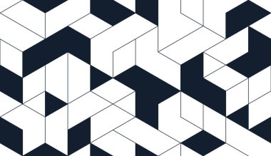 Soyut küpler mimari arka plan, 3 boyutlu bloklar, geometrik doğrusal çokgen duvar kağıdı, izometrik kübik kiremit deseni,.