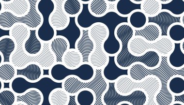 Moleküller pürüzsüz desen, vektör geometrik garip soyut arka plan, şekiller gibi akışkan sonsuz duvar kağıdı.