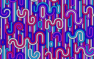 Gökkuşağı çizgileri pürüzsüz desen, renkli doğrusal geometrik vektör soyut arkaplan, çok renkli pozitif sonsuz kiremit duvar kağıdı.