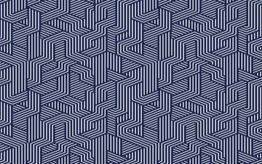 Küpsüz desen, soyut 3D optik arkaplan, garip izometrik doğrusal çokgen sonsuz duvar kağıdı, sürreal efekt siyah ve beyaz kiremit deseni.