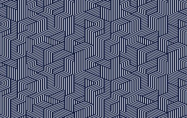 Kübik sürreal labirent kusursuz desen, garip gerçek dışı vektör geometrik soyut arkaplan, imkansız inşaat optik sanat çılgın duvar kağıdı.