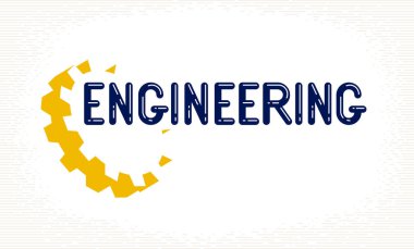 Dişliler ve dişli jantlar, şık endüstriyel ve inşaat grafik tasarım elemanı ile Mühendis logosu veya simgesi.