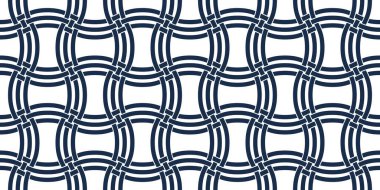 Geleneksel bağcıklı hasır desen, geometrik yineleme vektörü, soyut arka plan, birbirine dolanan rattan örgü duvar kâğıdı..