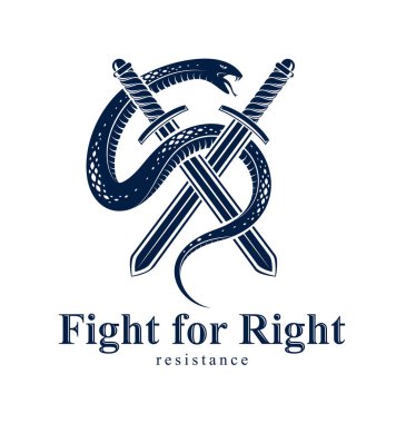 Yılan ve Hançer, Yılan kılıç vektör vintage dövmesi, Roma tanrısı Merkür, şans ve hile, alegorik logo ya da antik sembolün amblemi etrafında dolanır..