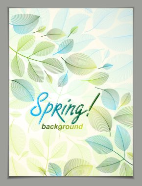 Bahar dikey arka plan, doğa mevsimlik şablonu tasarım afiş, Bilet, broşür, kart, poster ile yeşil ve taze çiçek öğeleri için bırakır. Satış, reklam afiş, broşür veya el ilanı tasarımı.