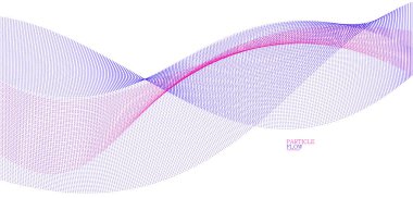 Akan parçacıklar dalgası ile pürüzsüz arkaplan soyut vektör sanat, kolay ve yumuşak gevşetici eğri çizgiler hareket, hava ve yumuşak illüstrasyon noktalar.