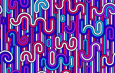 Gökkuşağı çizgileri pürüzsüz desen, renkli doğrusal geometrik vektör soyut arkaplan, çok renkli pozitif sonsuz kiremit duvar kağıdı.