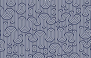 Funk çizgileri pürüzsüz desen, vektör soyut geometrik arkaplan paralel ve eğri çizgiler, Asya tarzı kiremit kaplama duvar kağıdı.