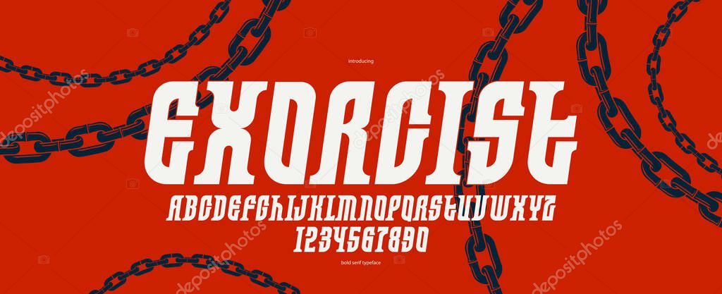Elegant luxury font with experimental letter shapes, exclusive italic beauty vector typeface for logos and emblems, retro strong typography for headlines and slogans.