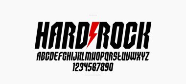 Logo oluşturma için kalın ve büyük italik ağır geometrik yazı tipi, modern geometrik vektör yazı tipi, yuvarlak elementleri olmayan tipografi, sadece köşeler ve düz çizgiler geometri.