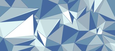 Düşük polimer ışık vektörü soyut arkaplan, 3D çokgen kristal yapı yüzeyi, kırık minimetrik cephe yapısı, harap soyutlama.