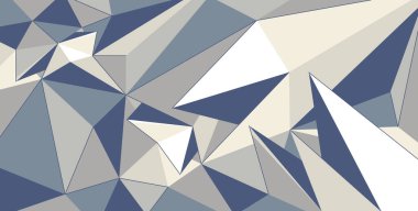 Düşük polimer ışık vektörü soyut arkaplan, 3D çokgen kristal yapı yüzeyi, kırık minimetrik cephe yapısı, harap soyutlama.