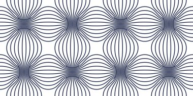 Doğrusal geometrik desensiz çiçekler, optik sanat çizgilerinin soyut kaplaması vektör kaplaması eğri şekiller çiçek gibi görünür, zarif sonsuz duvar kağıdı.