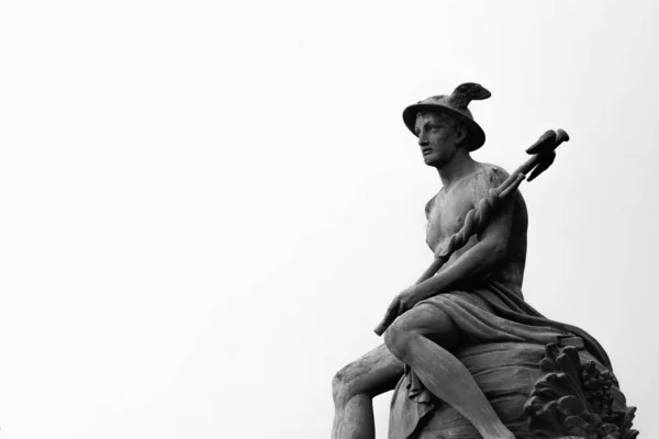 Ticaret Tanrısı Tüccarlar Gezginler Hermes Merkür Ayaklarında Kaskında Kanatları Olan — Stok fotoğraf