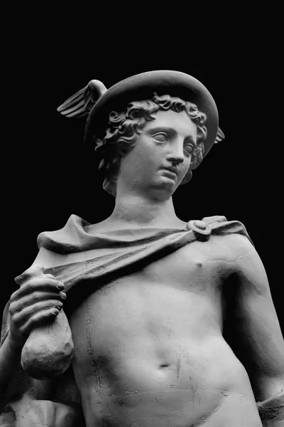 Fragment Starověké Sochy Starožitného Boha Obchodu Obchodníků Cestovatelů Hermes Merkur — Stock fotografie