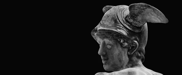 Antik Ticaret Tanrısının Antik Heykeli Tüccarlar Gezginler Genç Hermes Merkür — Stok fotoğraf