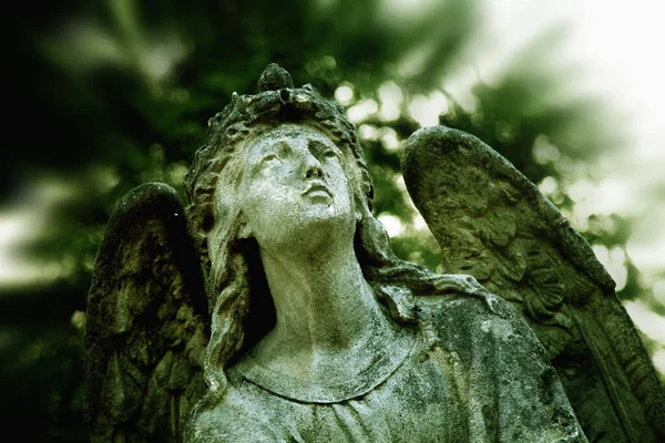 Death Ancient Angel Symbol Pain Fear End Life Antique Stone — Stock Photo, Image