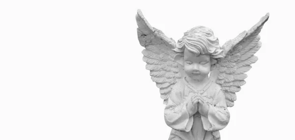 Śmierć Zamknij Piękny Aniołek Jako Symbol Bólu Strachu Końca Życia — Zdjęcie stockowe