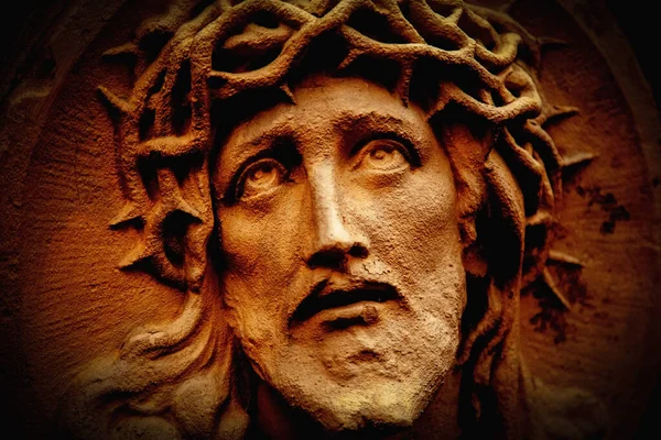 耶稣基督在荆棘的冠冕中 横向图像 — 图库照片