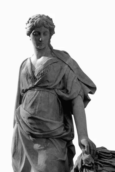 古希腊神话中的爱情女神 阿芙罗狄蒂 罗马神话中的维纳斯 黑白图像 — 图库照片