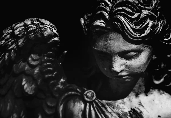 Smrt Portrét Smutného Anděla Jako Symbol Bolesti Strachu Konce Života — Stock fotografie