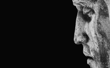 Profilde İsa Mesih 'in yüzünü kapatın. Metin veya tasarım için boşluk kopyala.