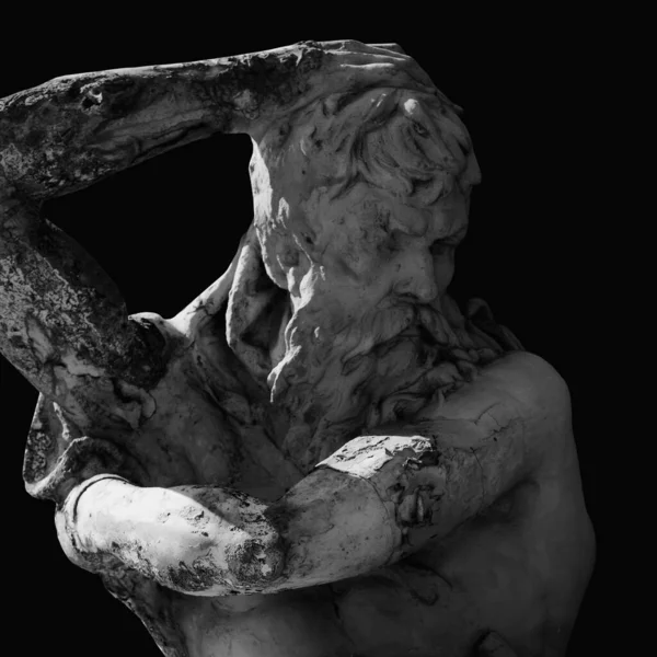 赫菲斯托斯赫菲斯托斯在希腊和罗马神话中 锻造和铁匠之神 黑白图像 — 图库照片