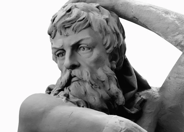 赫菲斯托斯赫菲斯托斯在希腊和罗马神话中 锻造和铁匠之神 黑色和白色的图像 宏观形象 — 图库照片