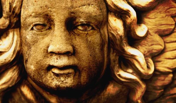 Makrobild Des Todesengels Fragment Einer Antiken Statue — Stockfoto