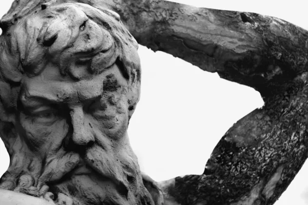 Гефест Грецькій Римській Міфології Бог Кузні Коваля Макро Чорно Біле — стокове фото