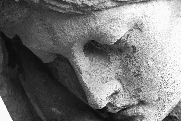 Statue Gros Plan Une Femme Sur Tombe Comme Symbole Douleur — Photo