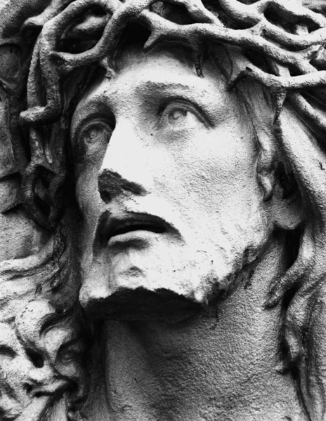Suffering Jesus Christ Fragment Ancient Statue — Stock Photo, Image