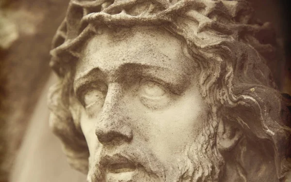 Fragment Dintr Statuie Veche Lui Isus Hristos — Fotografie, imagine de stoc
