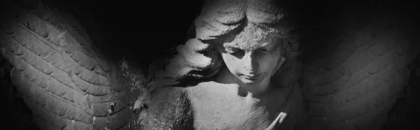 Ангел Смерти Черно Белое Горизонтальное Изображение — стоковое фото