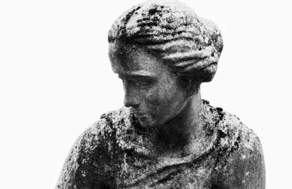 Estatua Mujer Tumba Como Símbolo Depresión Dolor Dolor Imagen Horizontal —  Fotos de Stock