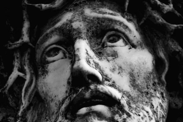 Primer Plano Antigua Estatua Jesucristo Como Símbolo Amor Religión Imagen — Foto de Stock