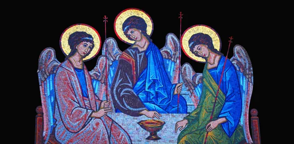 三位一体 三个天使象征着上帝的奥秘 — 图库照片