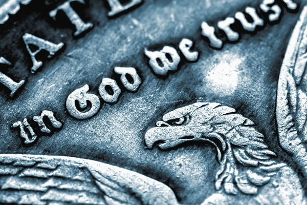 Makrobild Einer Dollar Münze Mit Der Inschrift Auf Gott Vertrauen — Stockfoto