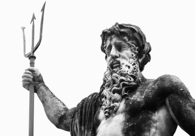 Su, deniz ve okyanusların tanrısı Neptün (Poseidon) gücün ve gücün sembolüdür. Yatay resim.