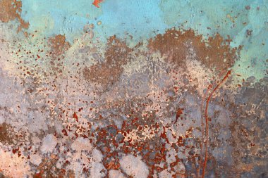 Grunge paslı metal doku arka planı. Metin veya tasarım için boşluk kopyala. Yatay resim.