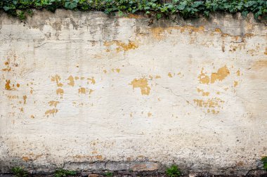 Endüstriyel arka plan, içi boş tuğla duvarlı grunge şehir sokağı