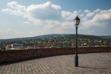 Budim Panorama from Castle, western part of City of Budapest in early spring time on sunny day. clipart