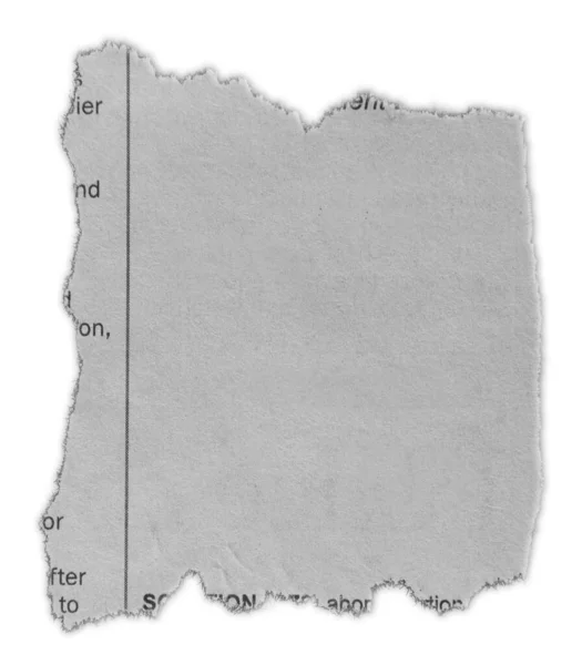 Yksi Pala Revittyä Paperia Valkoisella — kuvapankkivalokuva