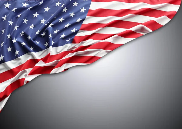 Amerikaanse Vlag Grijze Achtergrond — Stockfoto