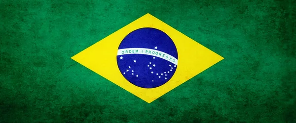 Closeup Grunge Bandeira Brasileira — Fotografia de Stock