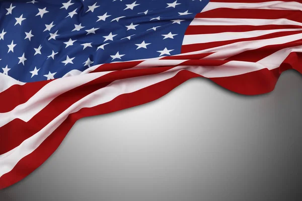 Amerikanische Flagge Auf Grauem Hintergrund — Stockfoto