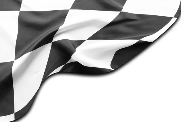 Checkered Czarno Białe Wyścigi Flagi Białym Tle — Zdjęcie stockowe