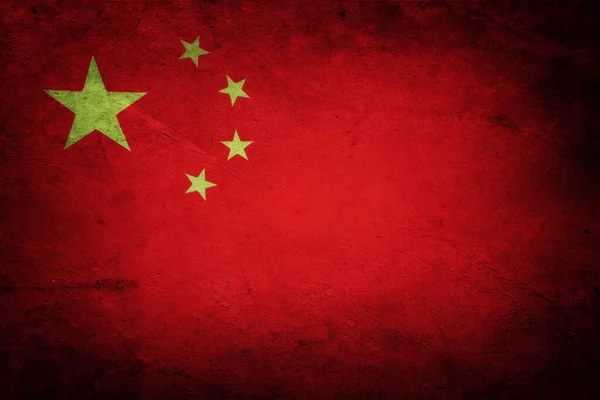 Primer Plano Bandera China Grunge —  Fotos de Stock